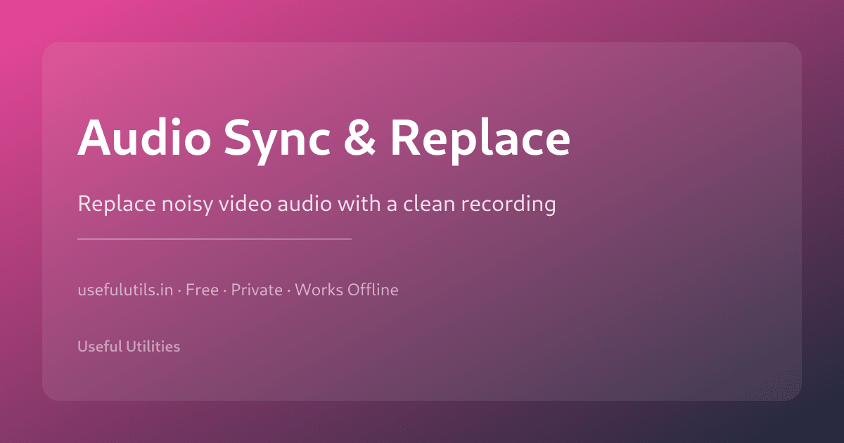 Audio Sync and Replace — replace noisy video audio with clean recording online