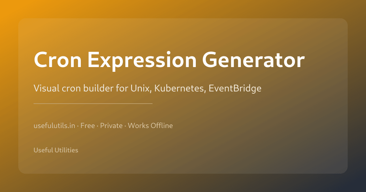Cron Expression Generator — visual cron builder for Unix Kubernetes and EventBridge