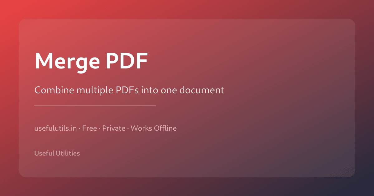Merge PDF — combine multiple PDF files into one document online